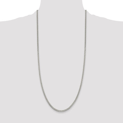 30 Inch Sterling Silver Polished 3.15mm Curb Chain Necklace