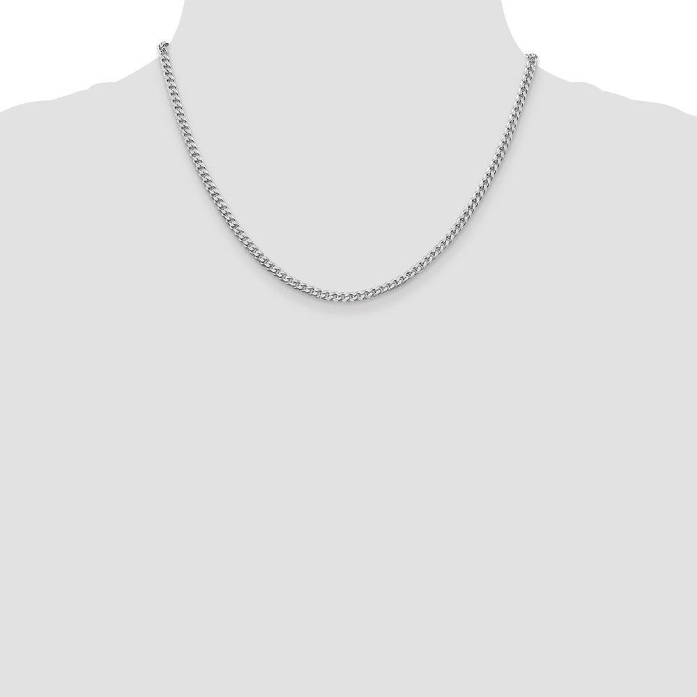 Sterling Silver Rhodium-Plated Polished 3.15mm Curb Chain