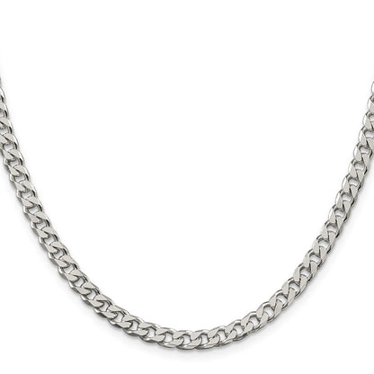 26 Inch Sterling Silver Polished 5mm Curb Chain Necklace