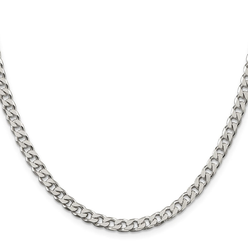 26 Inch Sterling Silver Polished 5mm Curb Chain Necklace