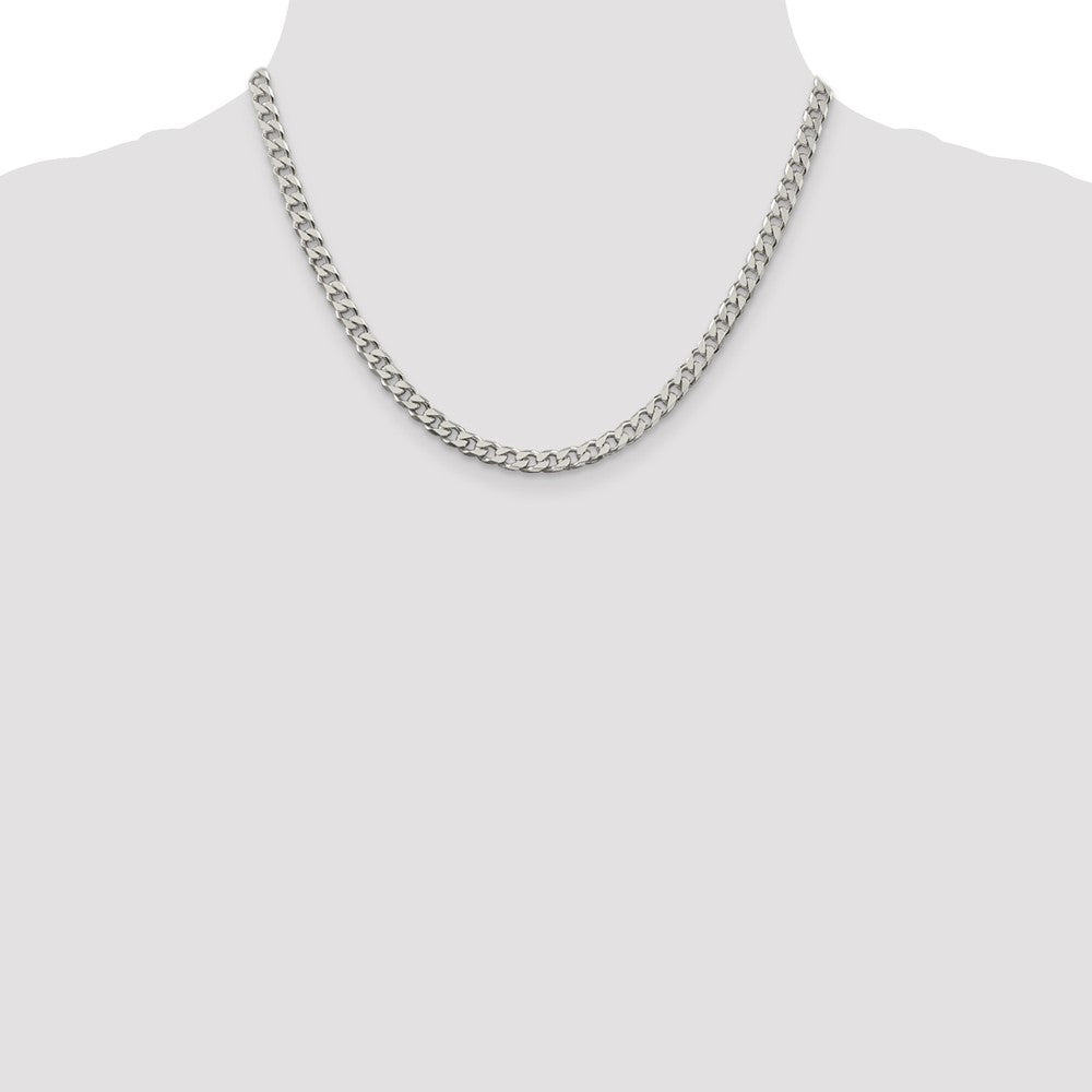 18 Inch Sterling Silver Polished 5mm Curb Chain Necklace