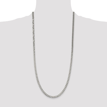 30 Inch Sterling Silver Polished 5mm Curb Chain Necklace