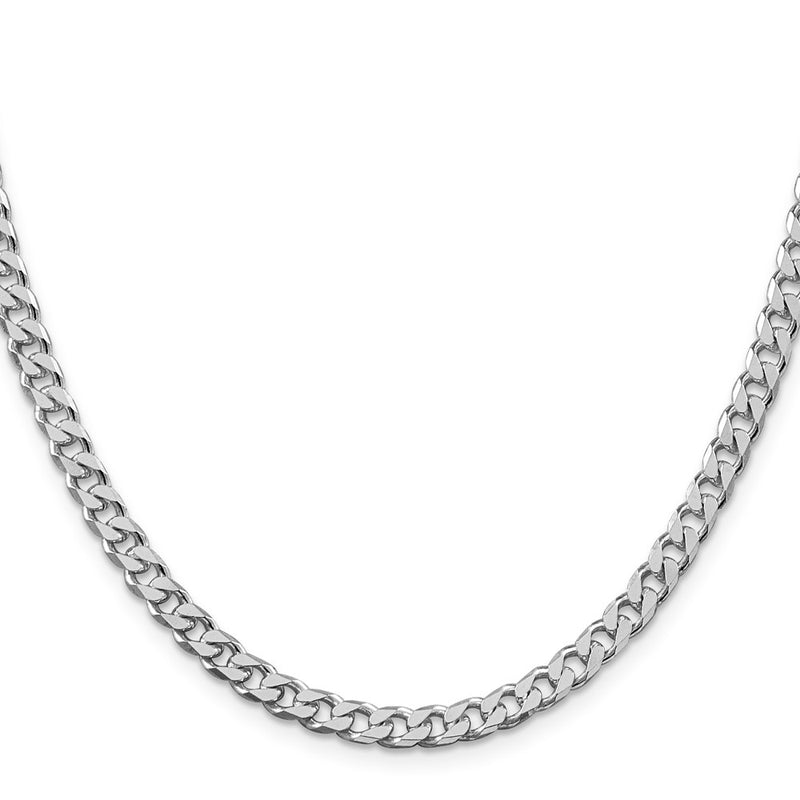 Sterling Silver Rhodium-Plated Polished 5mm Curb Chain