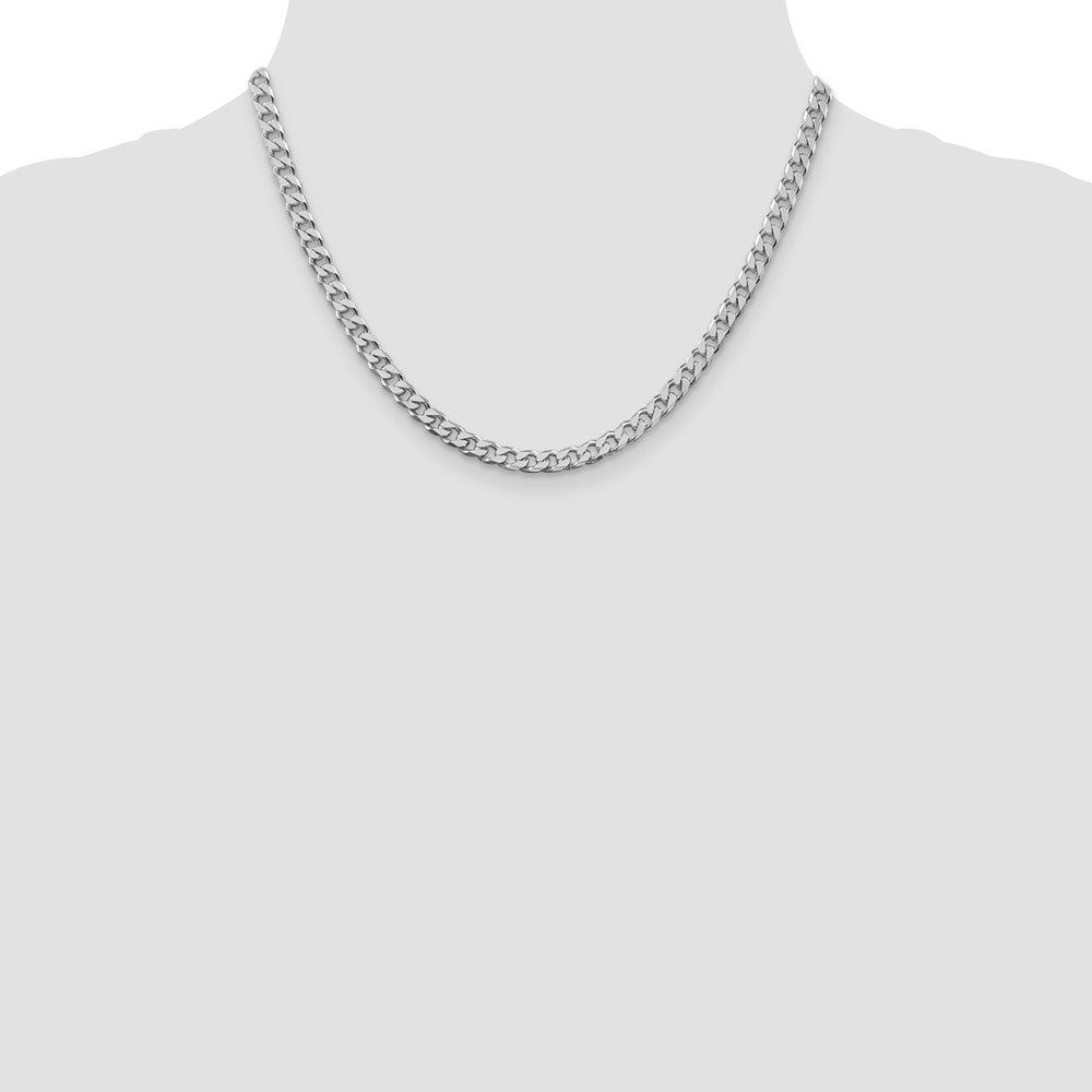 Sterling Silver Rhodium-Plated Polished 5mm Curb Chain