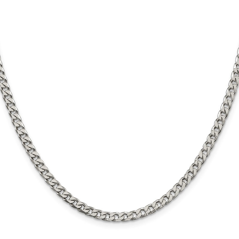 28 Inch Sterling Silver Polished 3.5mm Curb Chain Necklace