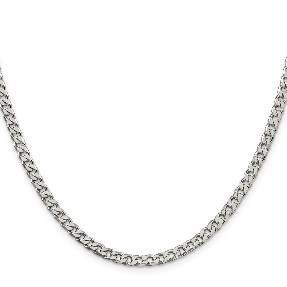 26 Inch Sterling Silver Polished 3.5mm Curb Chain Necklace