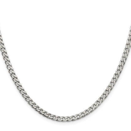 26 Inch Sterling Silver Polished 3.5mm Curb Chain Necklace