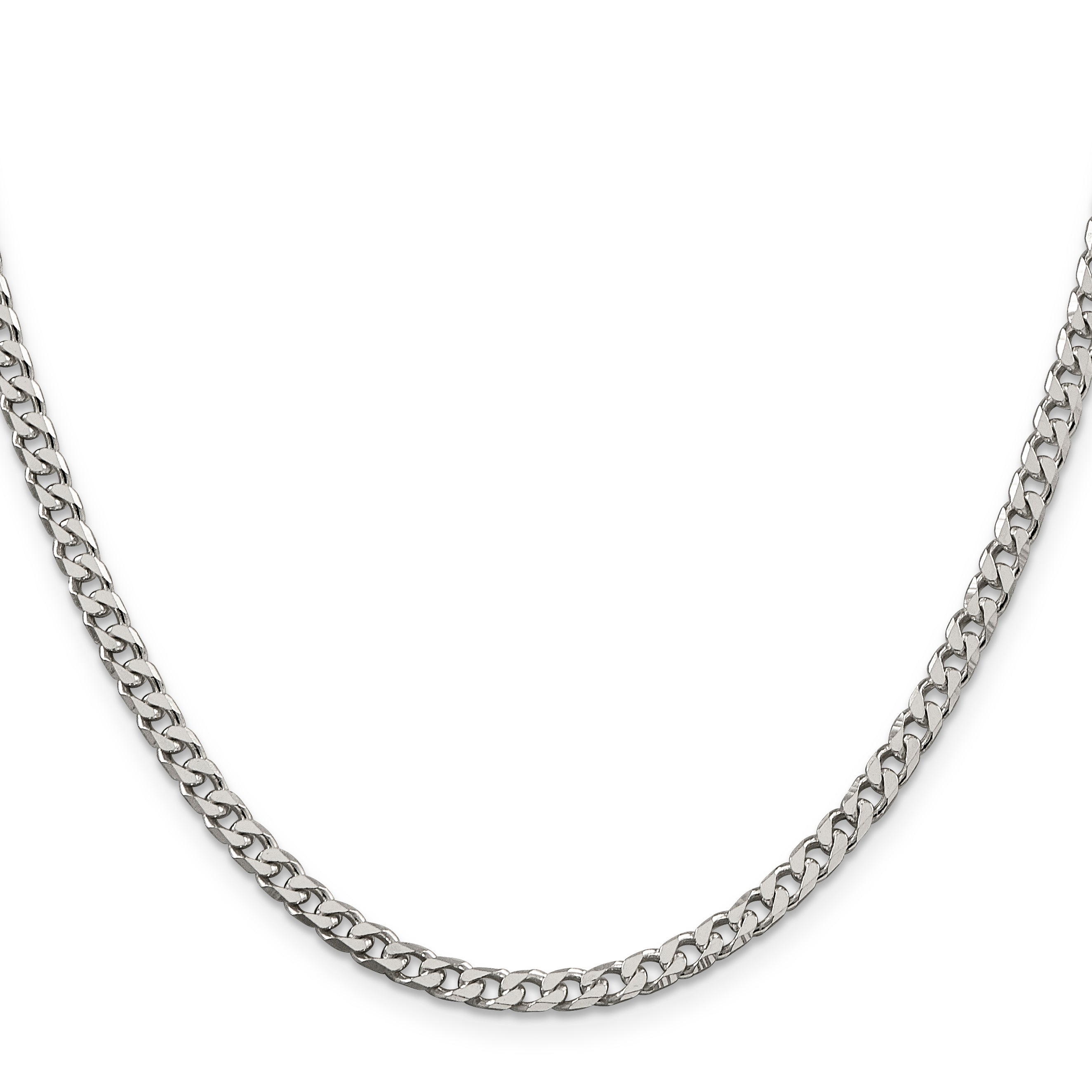 26 Inch Sterling Silver Polished 3.5mm Curb Chain