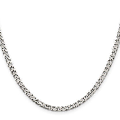 26 Inch Sterling Silver Polished 3.5mm Curb Chain