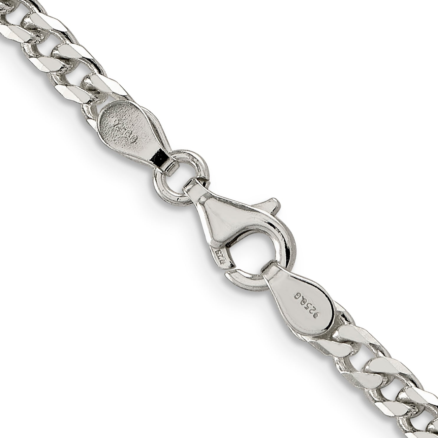 26 Inch Sterling Silver Polished 3.5mm Curb Chain