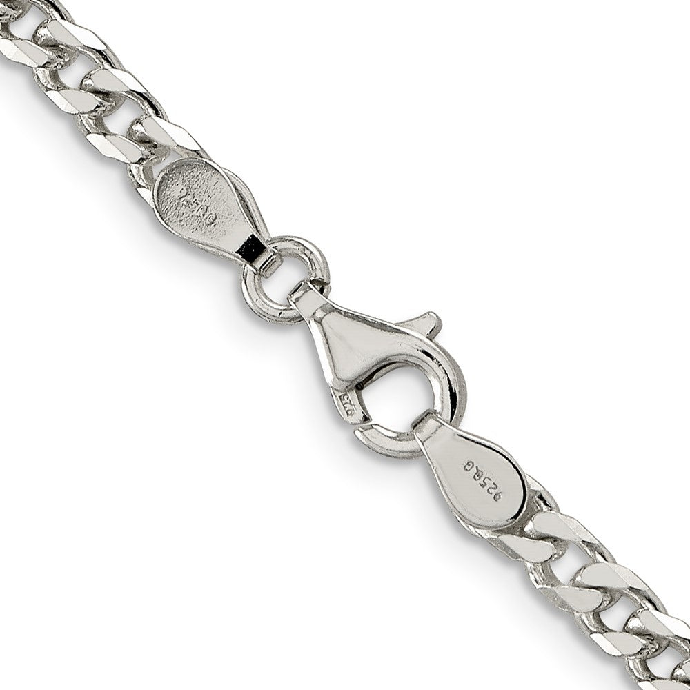 36 Inch Sterling Silver Polished 3.5mm Curb Chain Necklace
