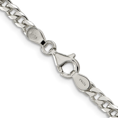 36 Inch Sterling Silver Polished 3.5mm Curb Chain Necklace
