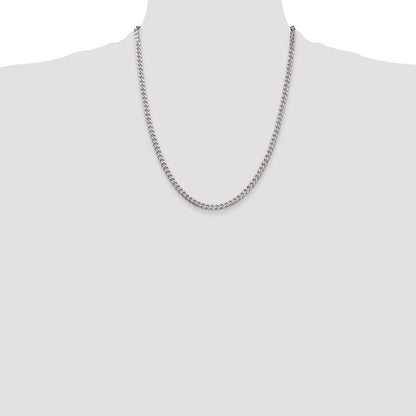 22 Inch Sterling Silver Polished 3.5mm Curb Chain Necklace