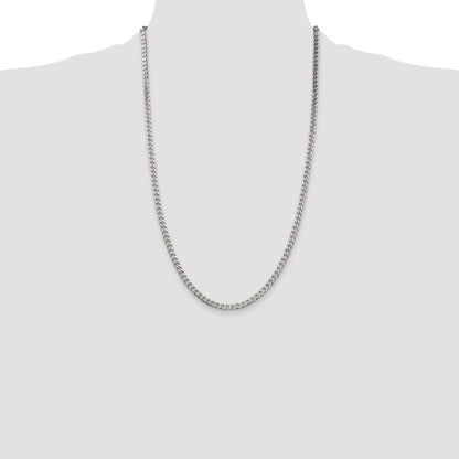26 Inch Sterling Silver Polished 3.5mm Curb Chain