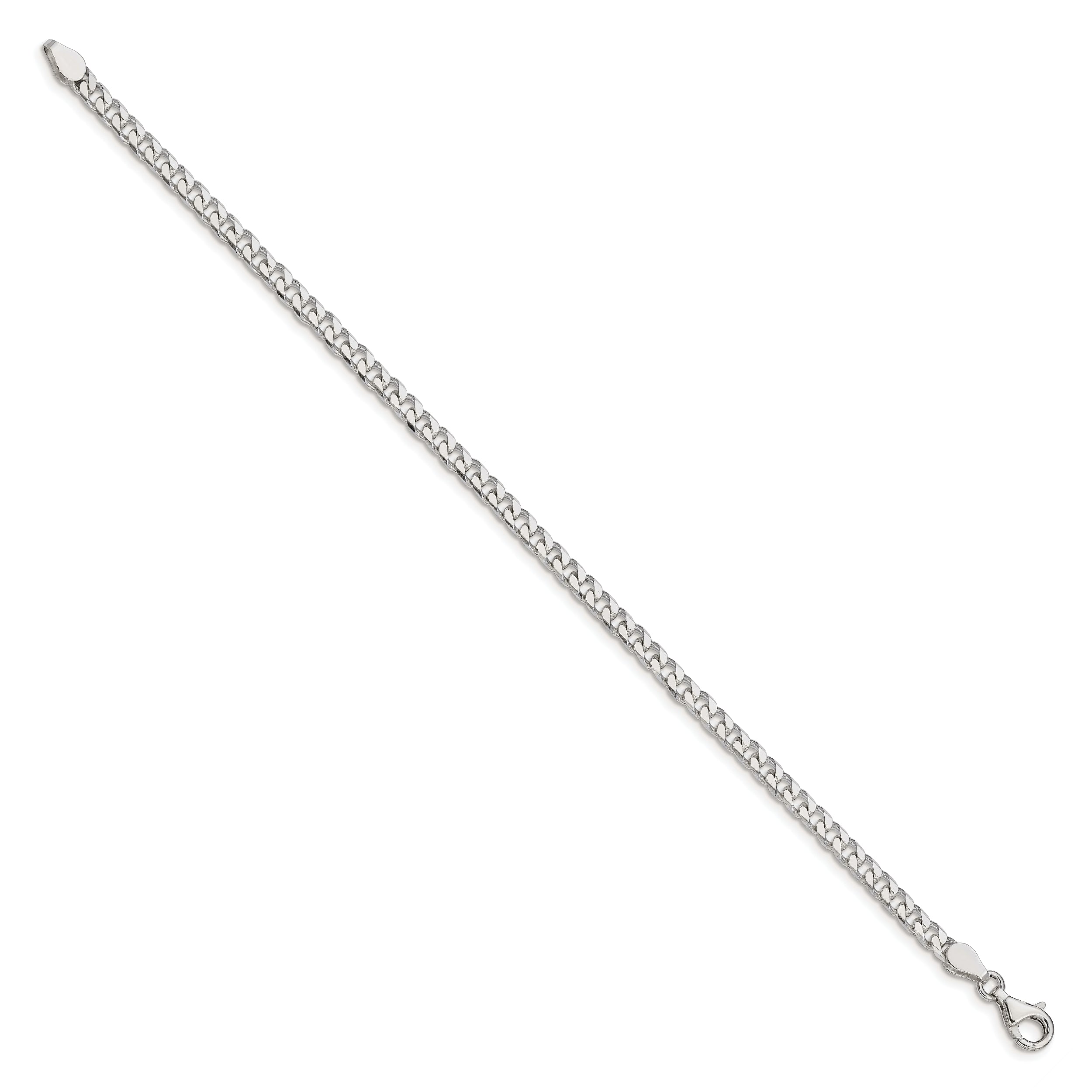 7 Inch Sterling Silver Polished 3.5mm Curb Chain