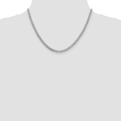 Sterling Silver Rhodium-Plated Polished 3.5mm Curb Chain