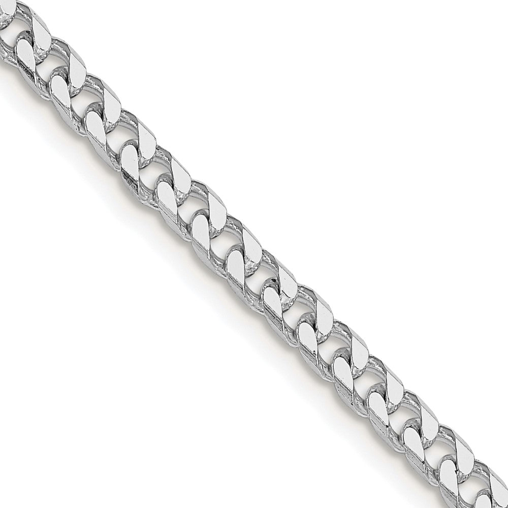 Sterling Silver Rhodium-Plated Polished 3.5mm Curb Chain