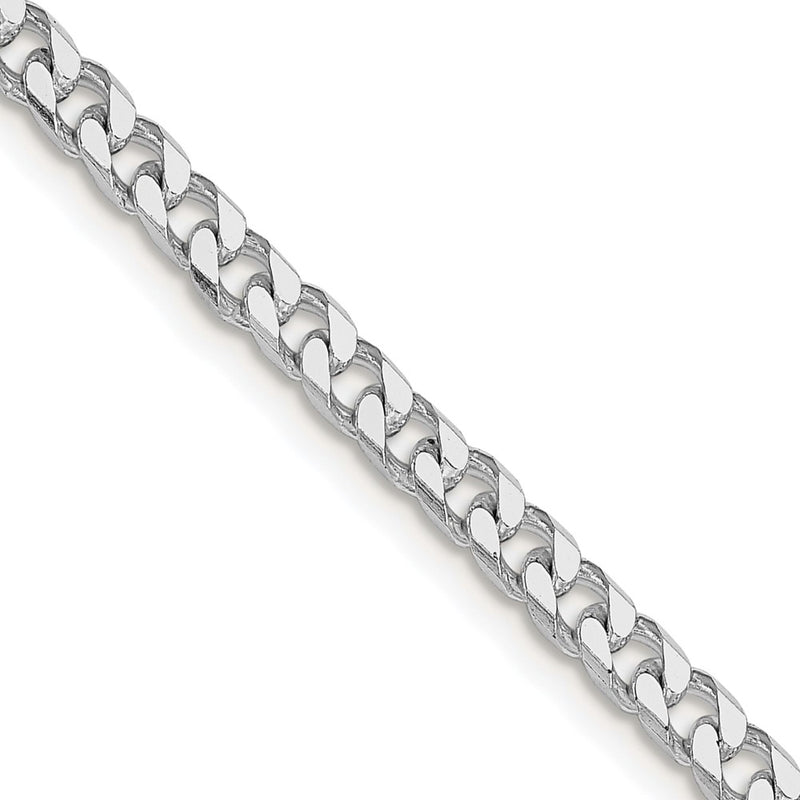 Sterling Silver Rhodium-Plated Polished 3.5mm Curb Chain
