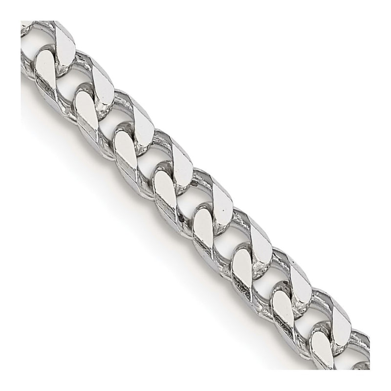 36 Inch Sterling Silver Polished 3.5mm Curb Chain Necklace