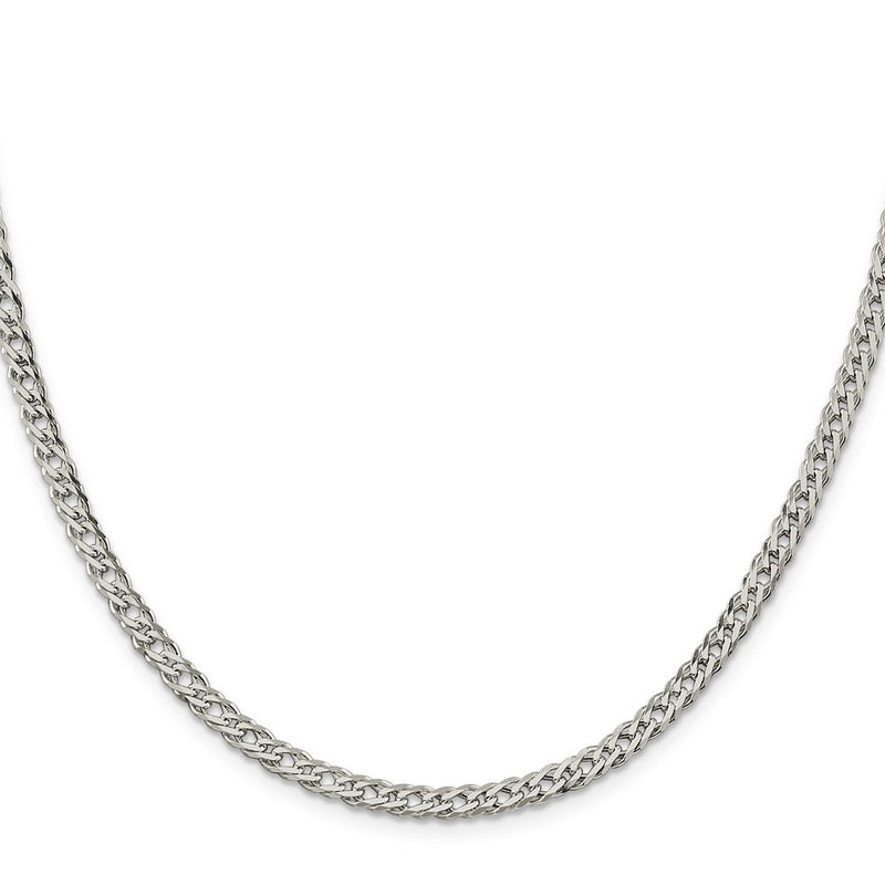 24 Inch Sterling Silver 4.25mm 6 Side D/C Flat Double Curb Chain Necklace