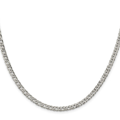 20 Inch Sterling Silver 4.25mm 6 Side D/C Flat Double Curb Chain Necklace