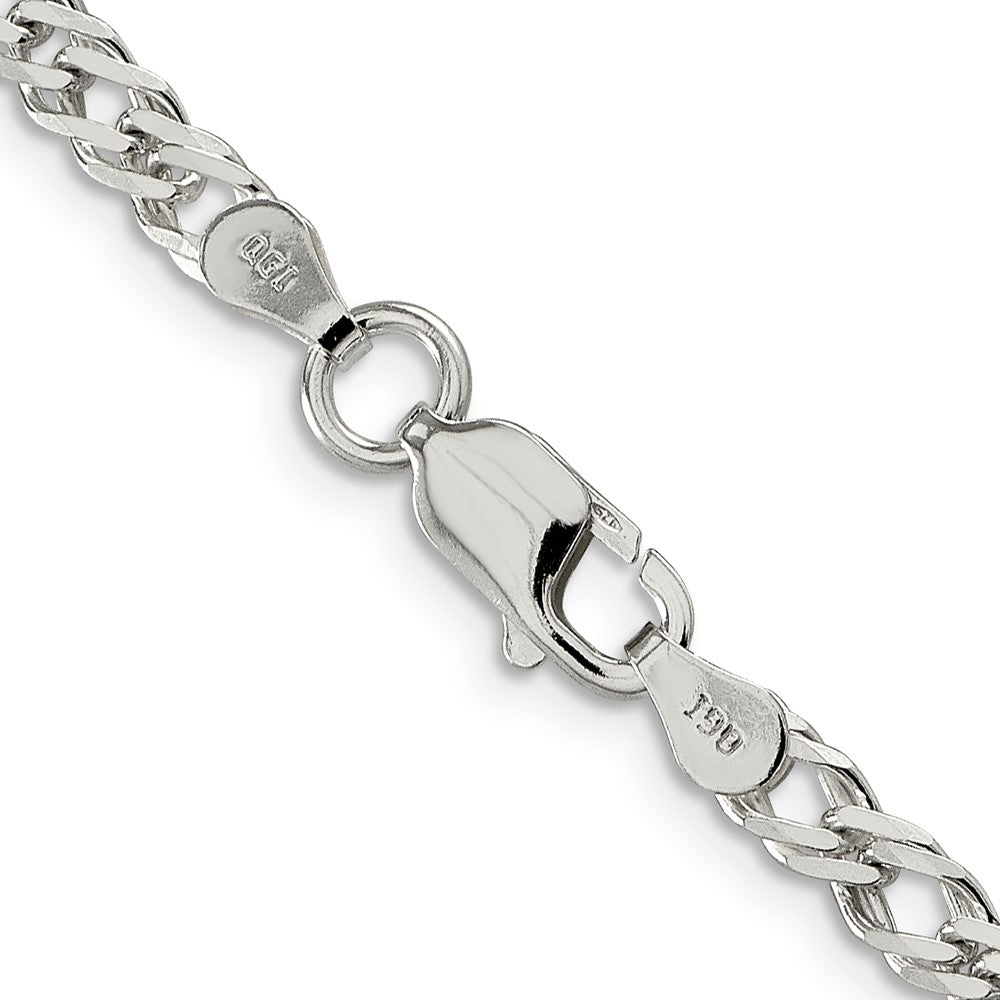 20 Inch Sterling Silver 4.25mm 6 Side D/C Flat Double Curb Chain Necklace