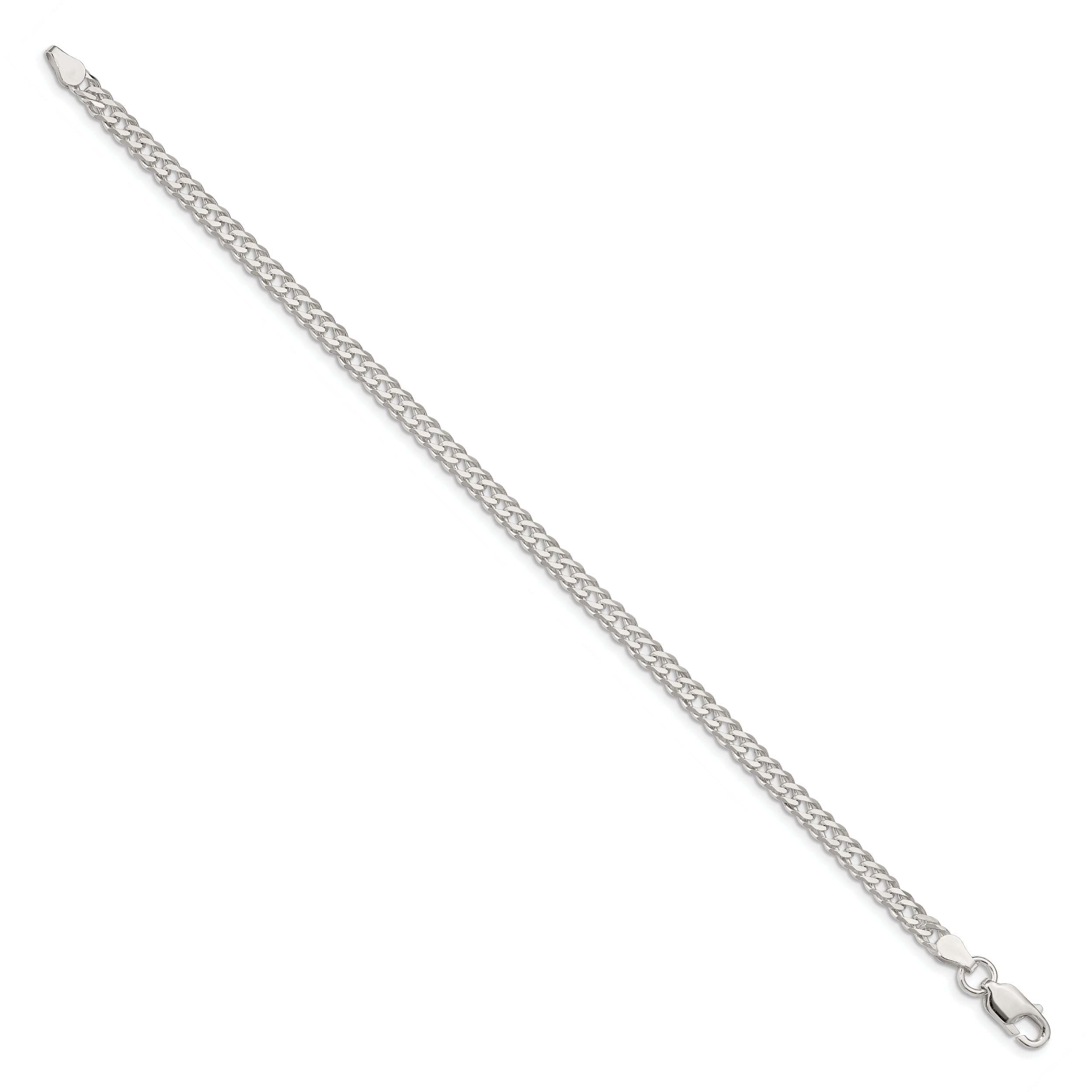 7 Inch Sterling Silver 4.25mm 6 Side D/C Flat Double Curb Chain