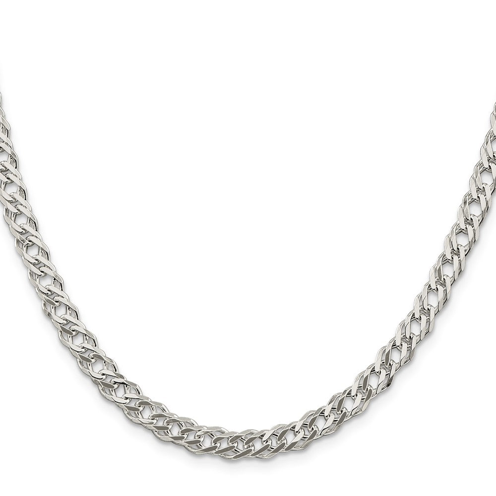 18 Inch Sterling Silver 5.65mm 6 Side D/C Flat Double Curb Chain Necklace