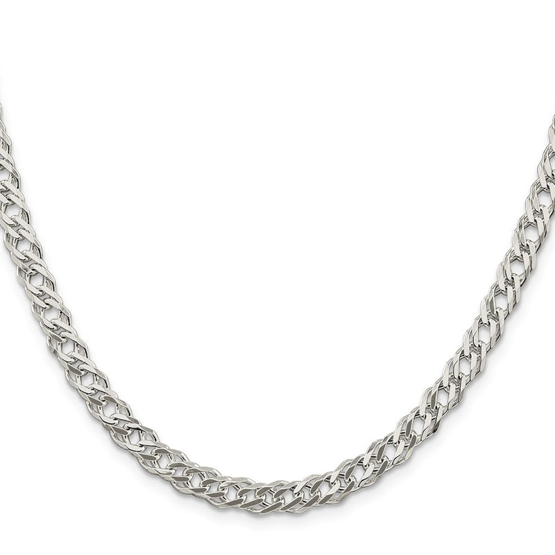 20 Inch Sterling Silver 5.65mm 6 Side D/C Flat Double Curb Chain Necklace