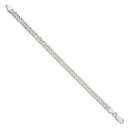 7 Inch Sterling Silver 5.65mm 6 Side D/C Flat Double Curb Chain