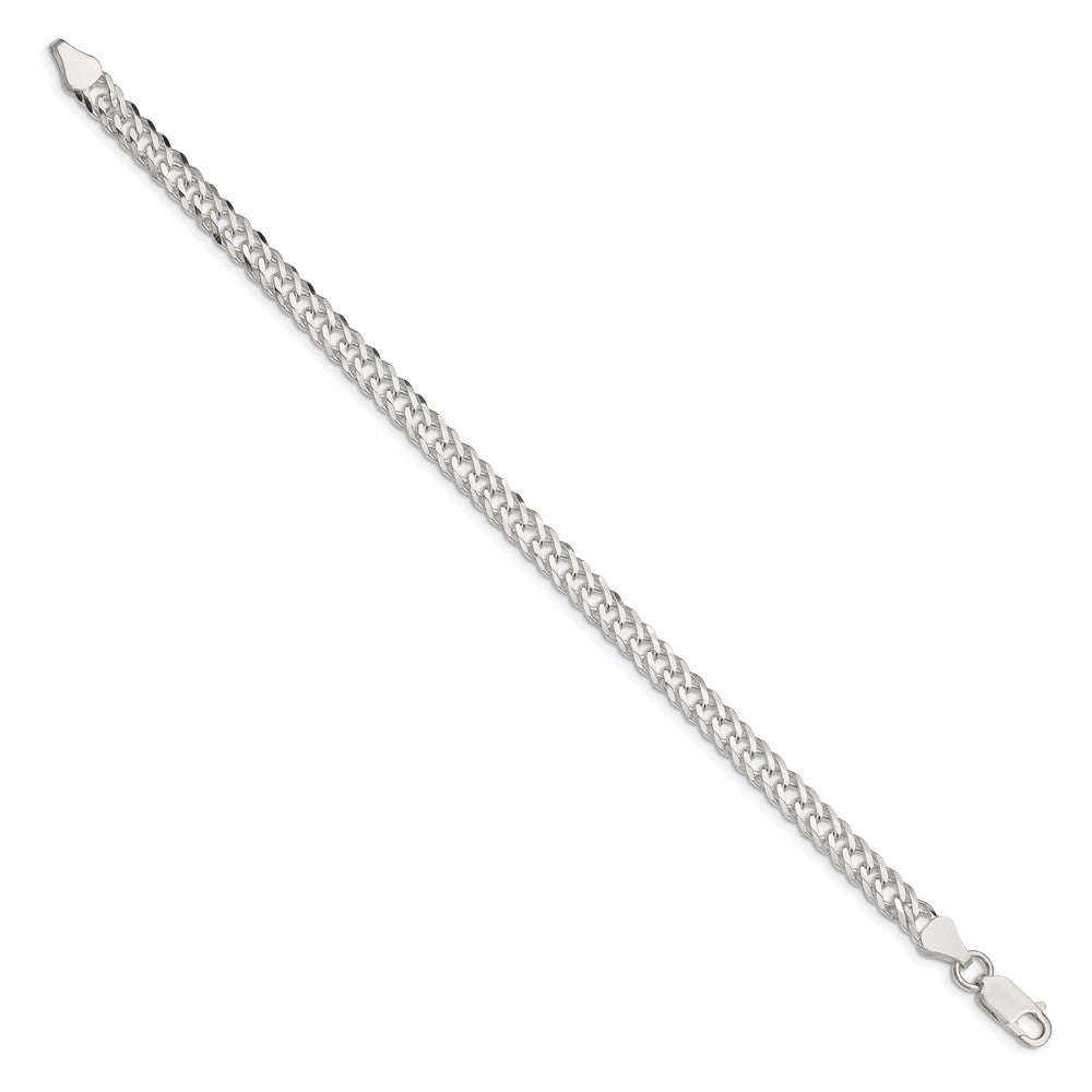 8 Inch Sterling Silver 5.65mm 6 Side D/C Flat Double Curb Chain Bracelet