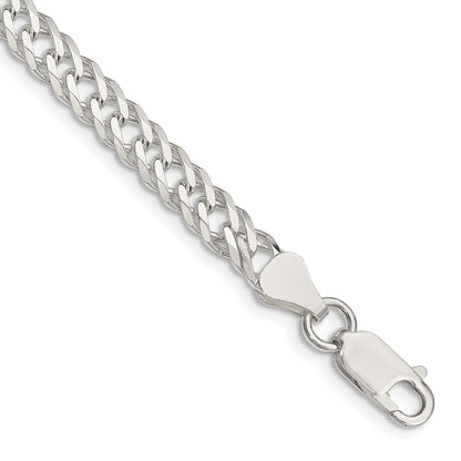 7 Inch Sterling Silver 5.65mm 6 Side D/C Flat Double Curb Chain