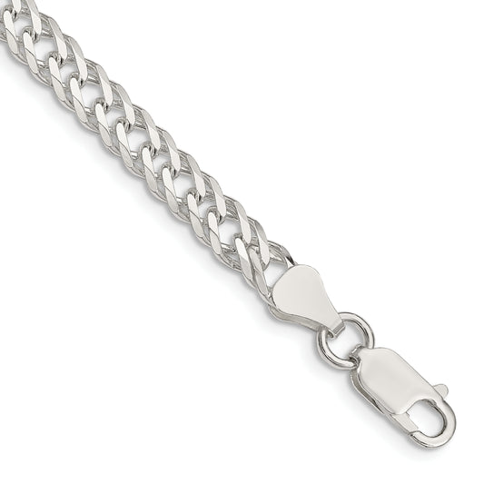 7 Inch Sterling Silver 5.65mm 6 Side D/C Flat Double Curb Chain