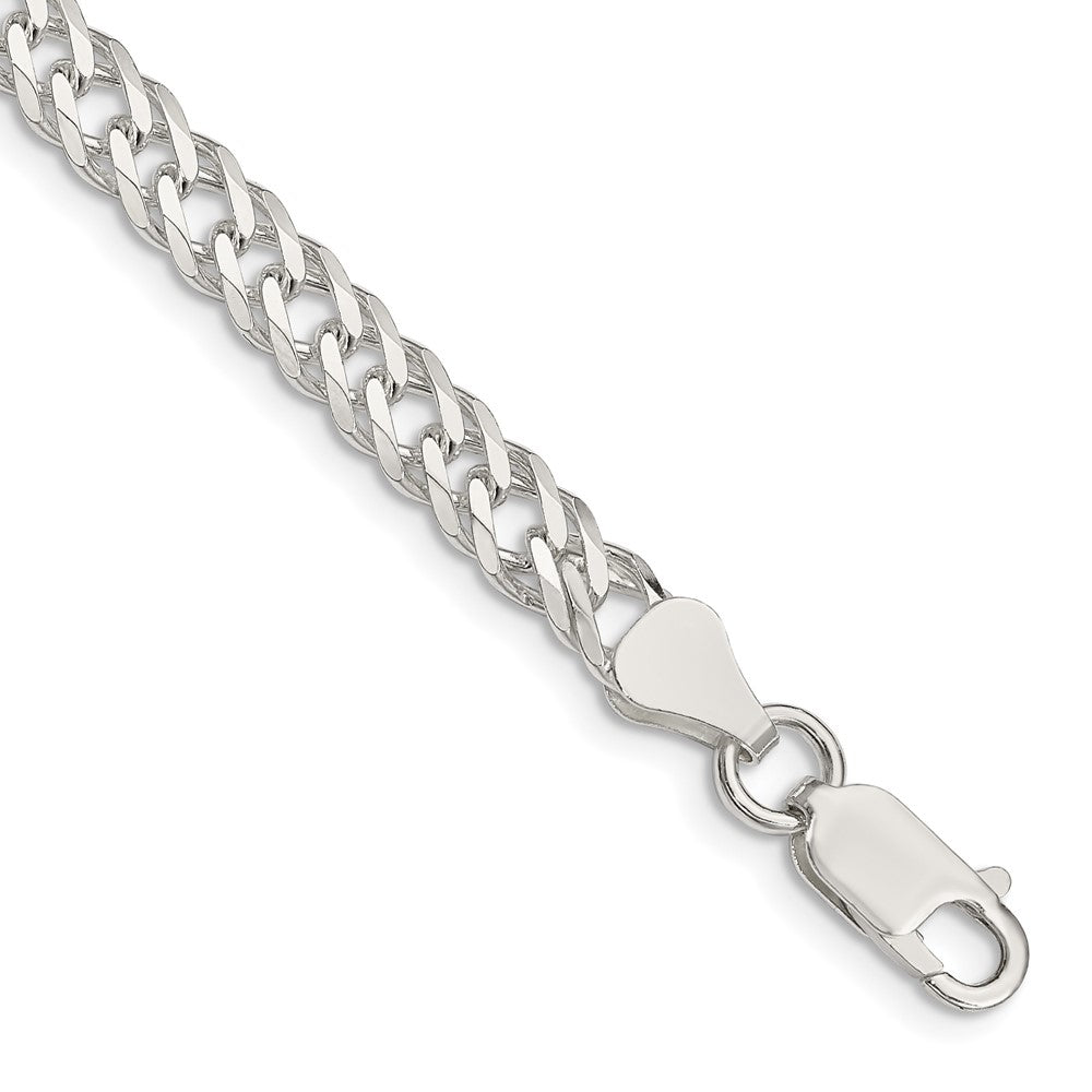 8 Inch Sterling Silver 5.65mm 6 Side D/C Flat Double Curb Chain Bracelet