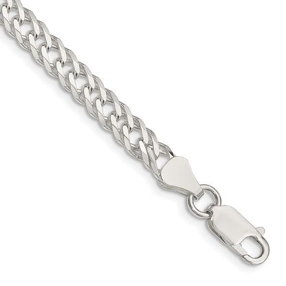 8 Inch Sterling Silver 5.65mm 6 Side D/C Flat Double Curb Chain Bracelet