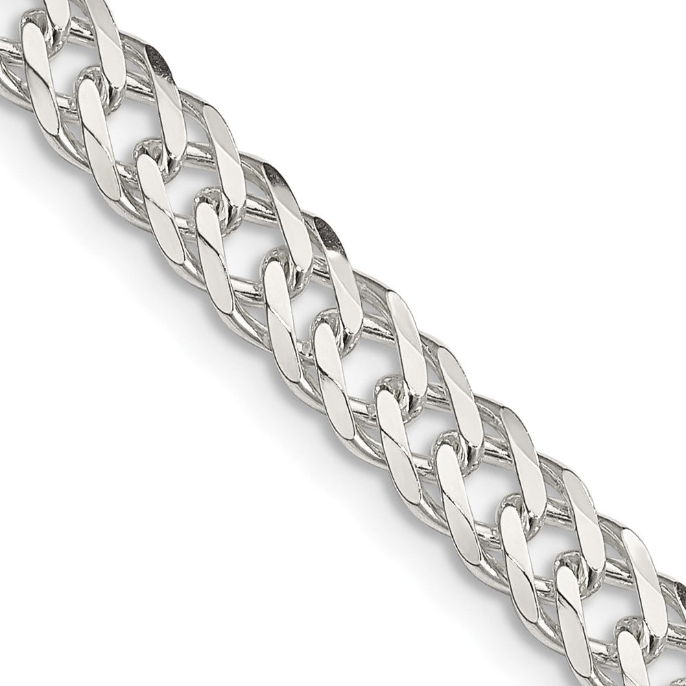 18 Inch Sterling Silver 5.65mm 6 Side D/C Flat Double Curb Chain Necklace