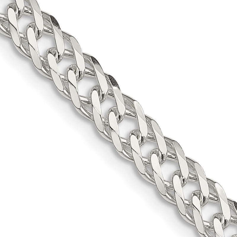 18 Inch Sterling Silver 5.65mm 6 Side D/C Flat Double Curb Chain Necklace