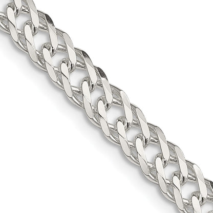 20 Inch Sterling Silver 5.65mm 6 Side D/C Flat Double Curb Chain Necklace