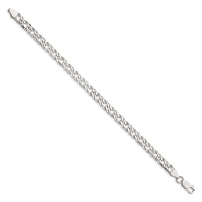 7 Inch Sterling Silver 6.25mm 6 Side D/C Flat Double Curb Chain
