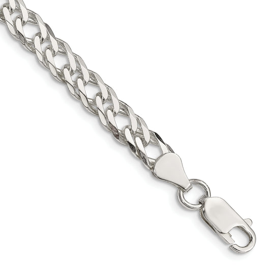 7 Inch Sterling Silver 6.25mm 6 Side D/C Flat Double Curb Chain