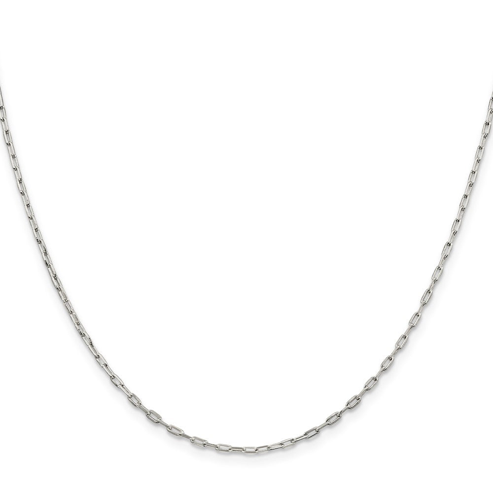 18 Inch Sterling Silver 1.75mm Elongated Open Link Chain Necklace