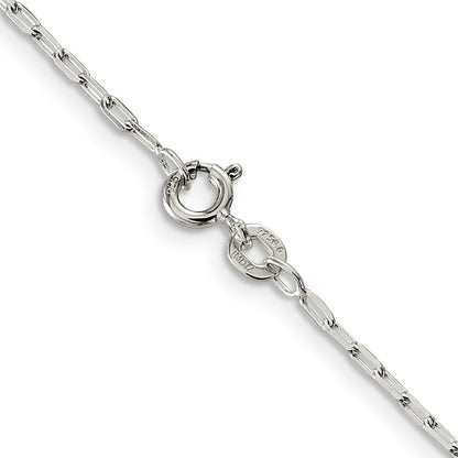 24 Inch Sterling Silver 1.75mm Elongated Open Link Chain Necklace