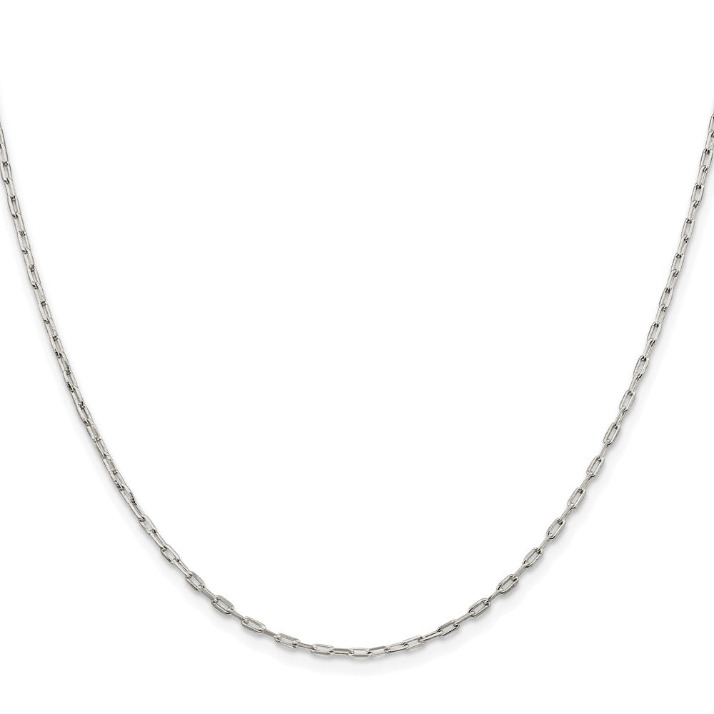 Sterling Silver Rhodium-Plated 1.75mm Elongated Open Link Chain