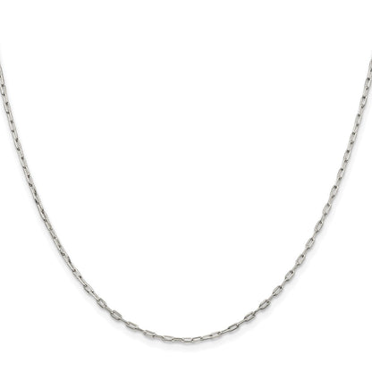 Sterling Silver Rhodium-Plated 1.75mm Elongated Open Link Chain