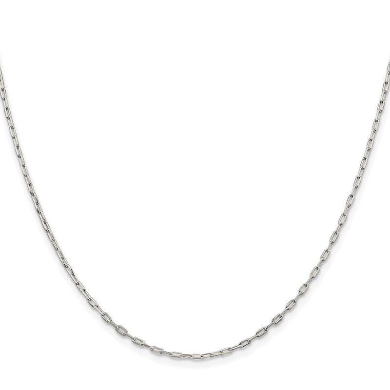 Sterling Silver Rhodium-Plated 1.75mm Elongated Open Link Chain
