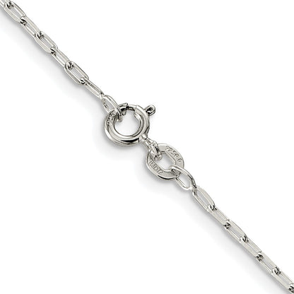 Sterling Silver Rhodium-Plated 1.75mm Elongated Open Link Chain