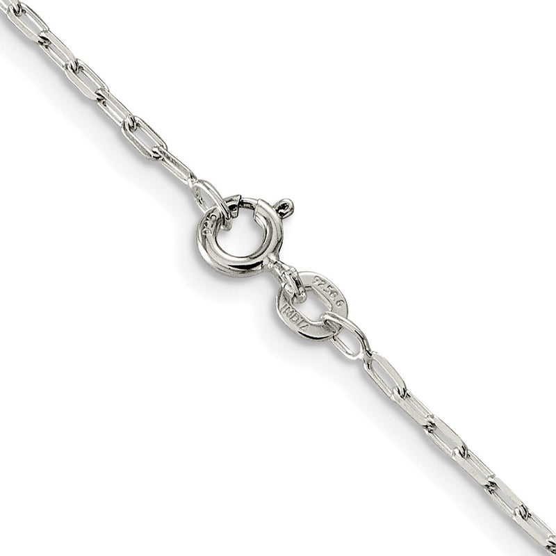 Sterling Silver Rhodium-Plated 1.75mm Elongated Open Link Chain