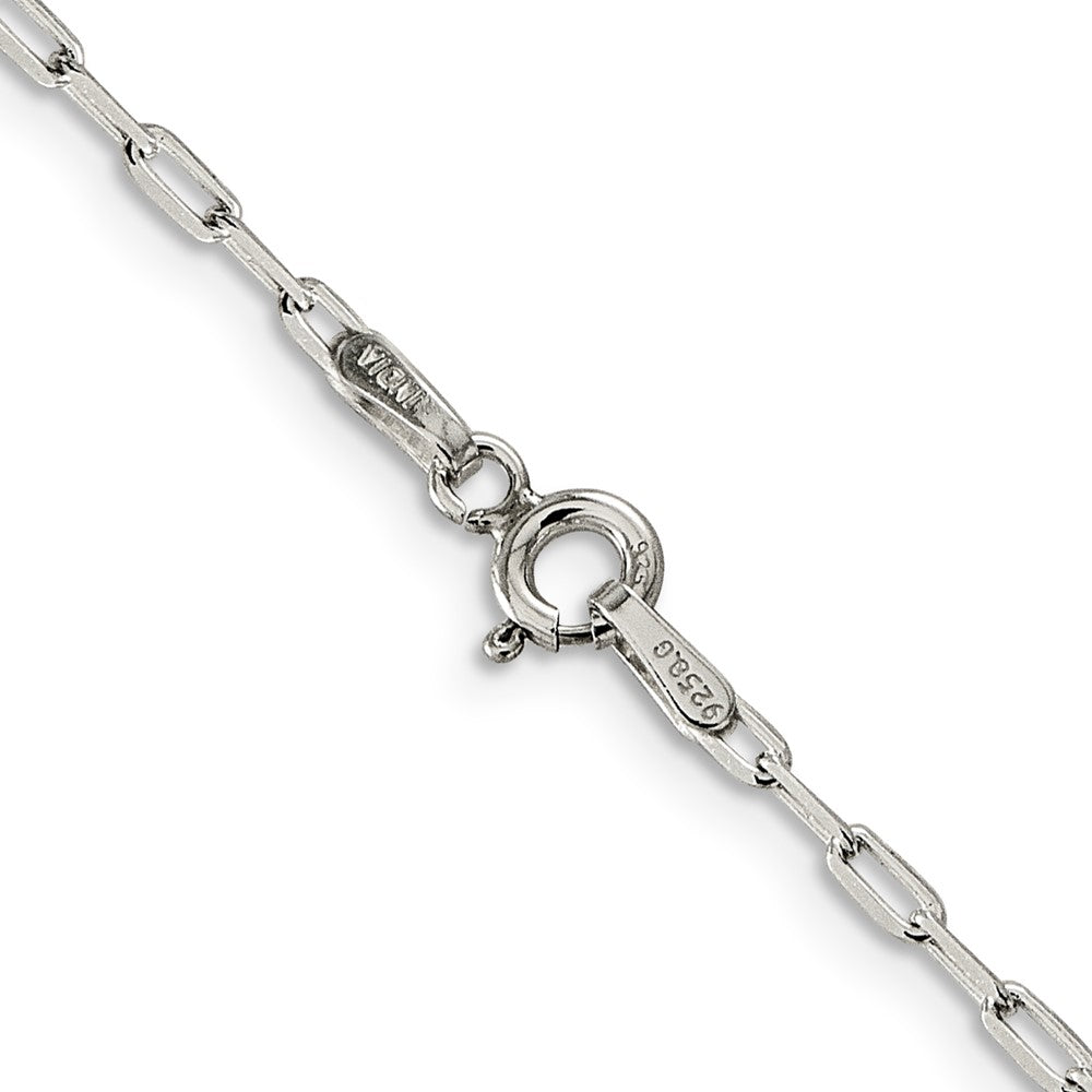 30 Inch Sterling Silver 2mm Elongated Open Link Chain Necklace