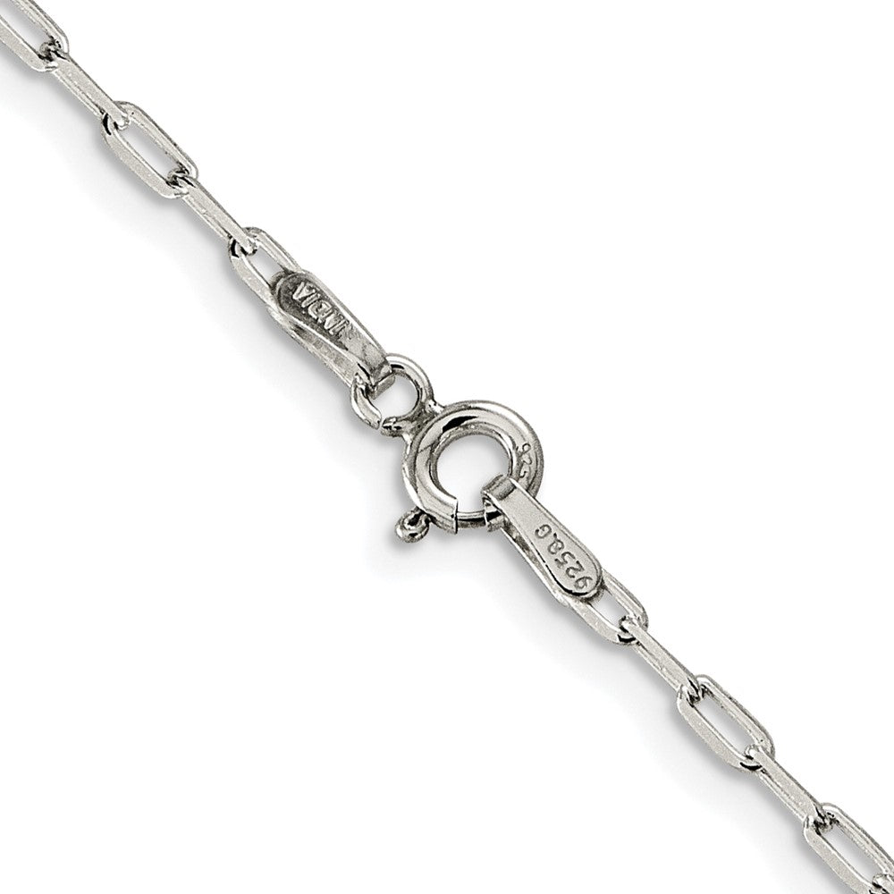 Sterling Silver Rhodium-Plated 2mm Elongated Open Link Chain