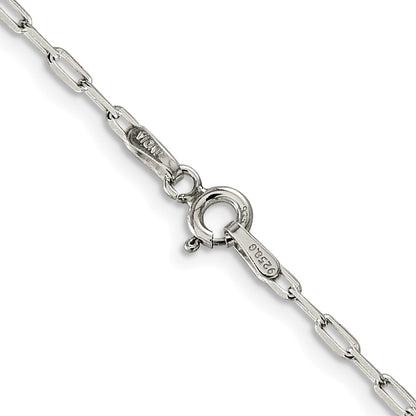 Sterling Silver Rhodium-Plated 2mm Elongated Open Link Chain